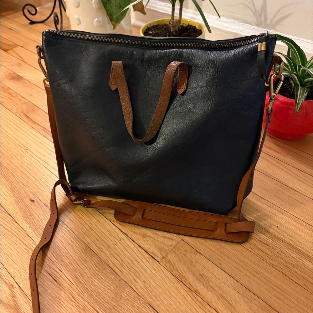 Madewell Black and Brown Tote Bag
